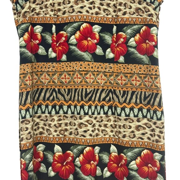 Vtg Kathie Lee Collection Women's Shift Dress 6 Tropical Print Sleeveless Travel - Picture 4 of 9